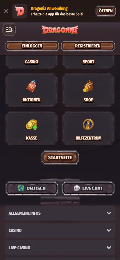 Mobile Erfahrung im Browser – Dragonia